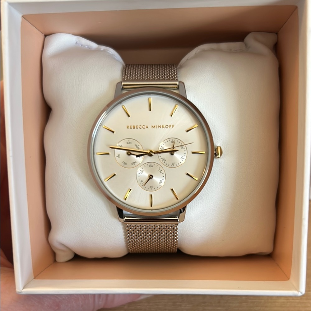 Rebecca Minkoff Ladies Watch Silver and Gold